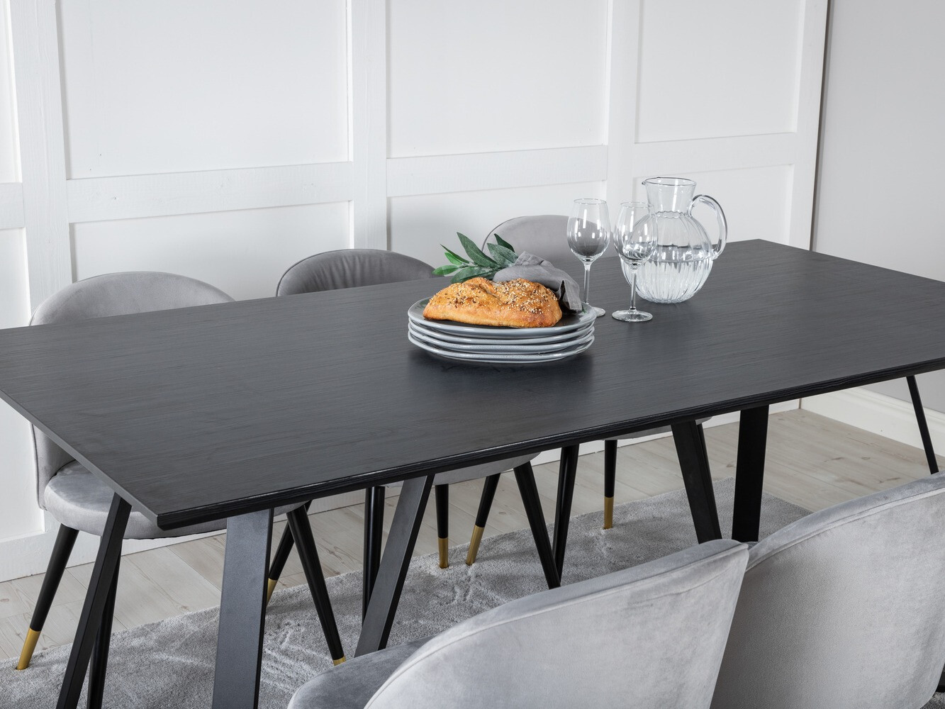 Conjunto para refeições Dallas 1583 (Cinzento + Preto)