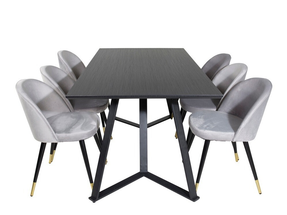 Conjunto para refeições Dallas 1583 (Cinzento + Preto)