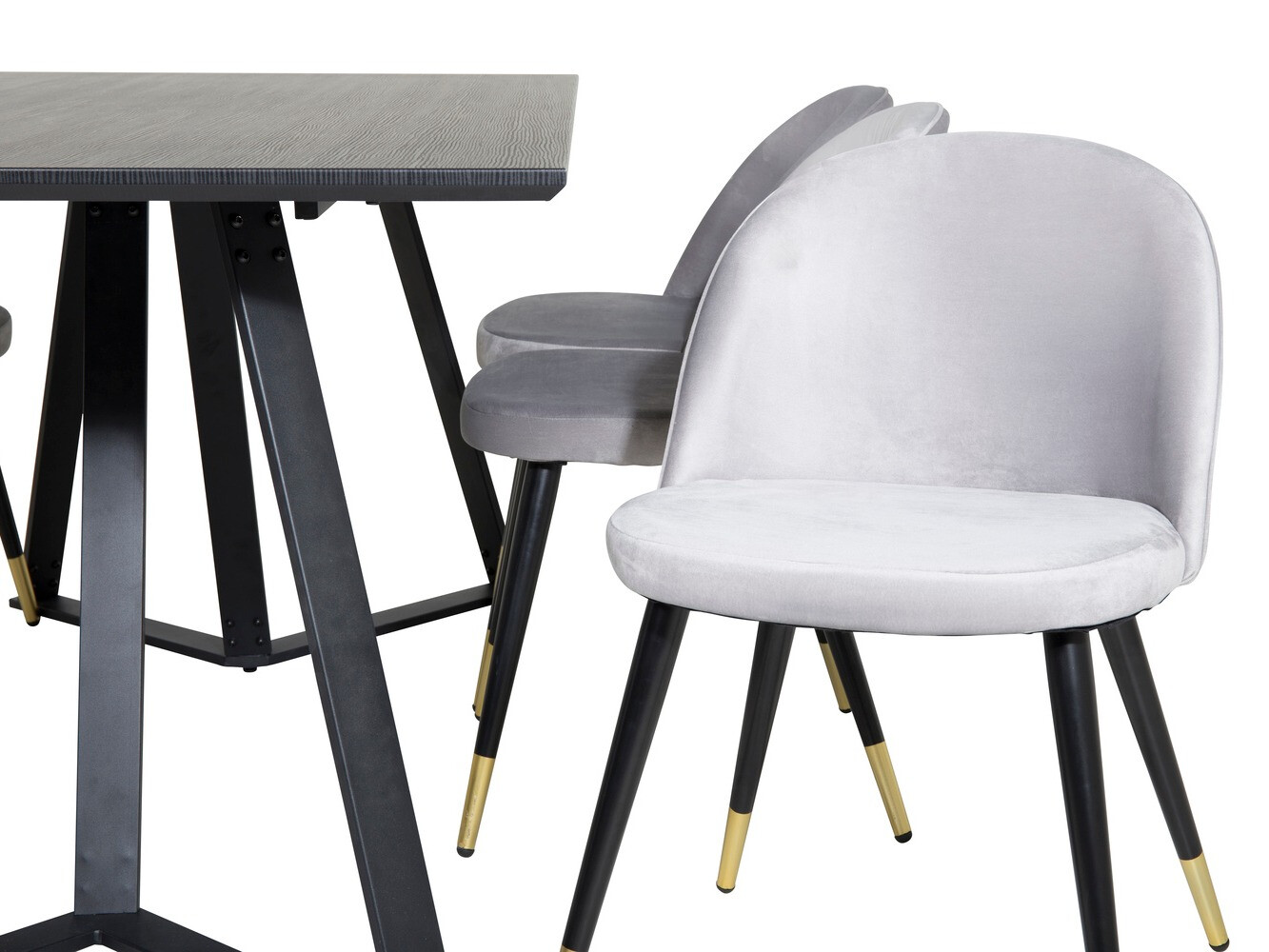 Conjunto para refeições Dallas 1583 (Cinzento + Preto)