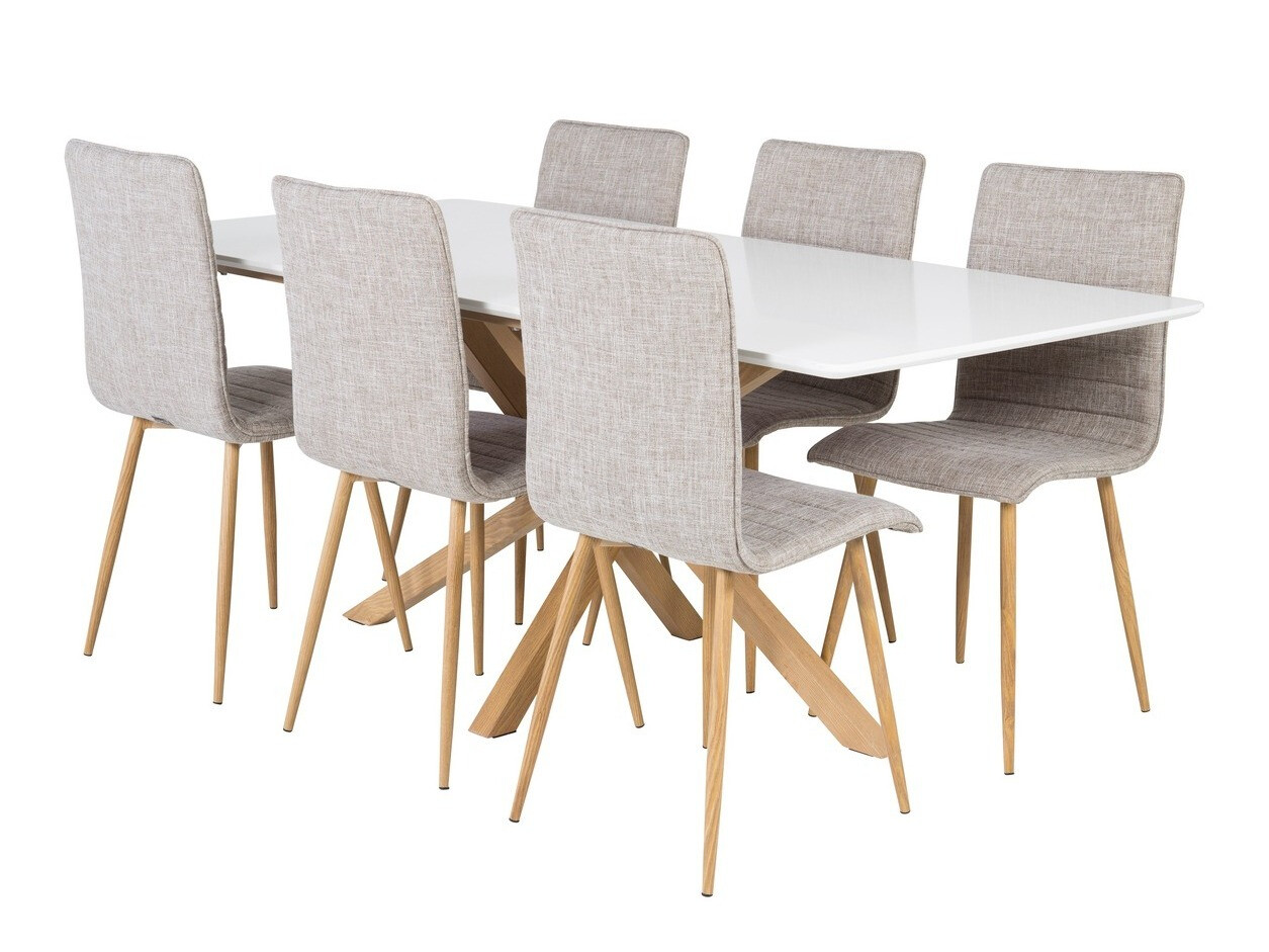 Conjunto para refeições Dallas 1587 (Carvalho sonoma + Branco)