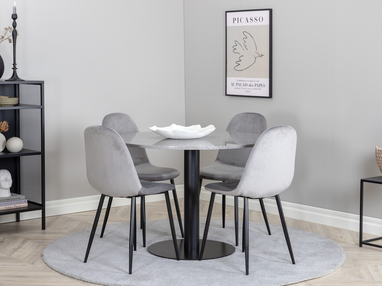 Conjunto para refeições Dallas 1594 (Preto + Cinzento claro)