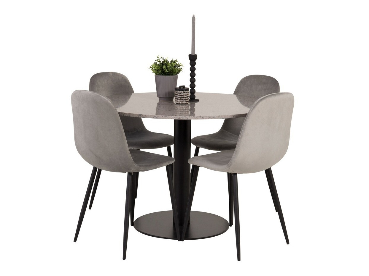 Conjunto para refeições Dallas 1594 (Preto + Cinzento claro)