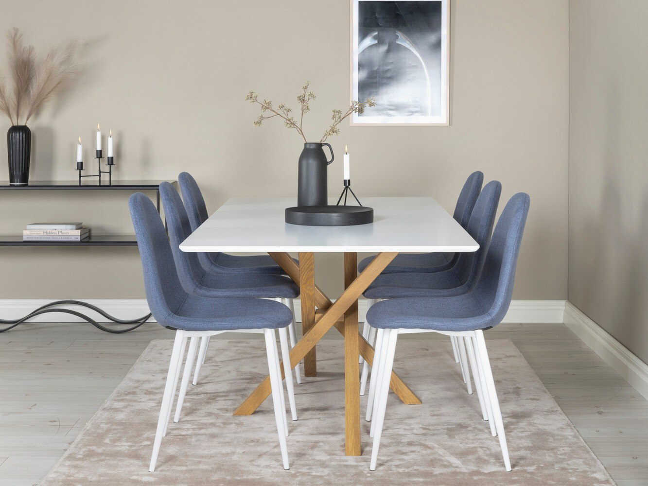 Conjunto para refeições Dallas 1606 (Azul + Branco)