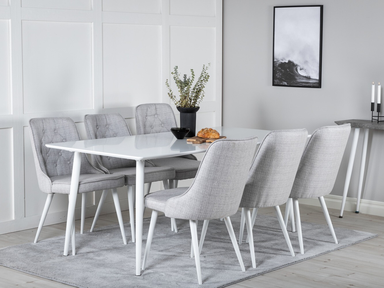 Conjunto para refeições Dallas 1625 (Cinzento claro + Branco)