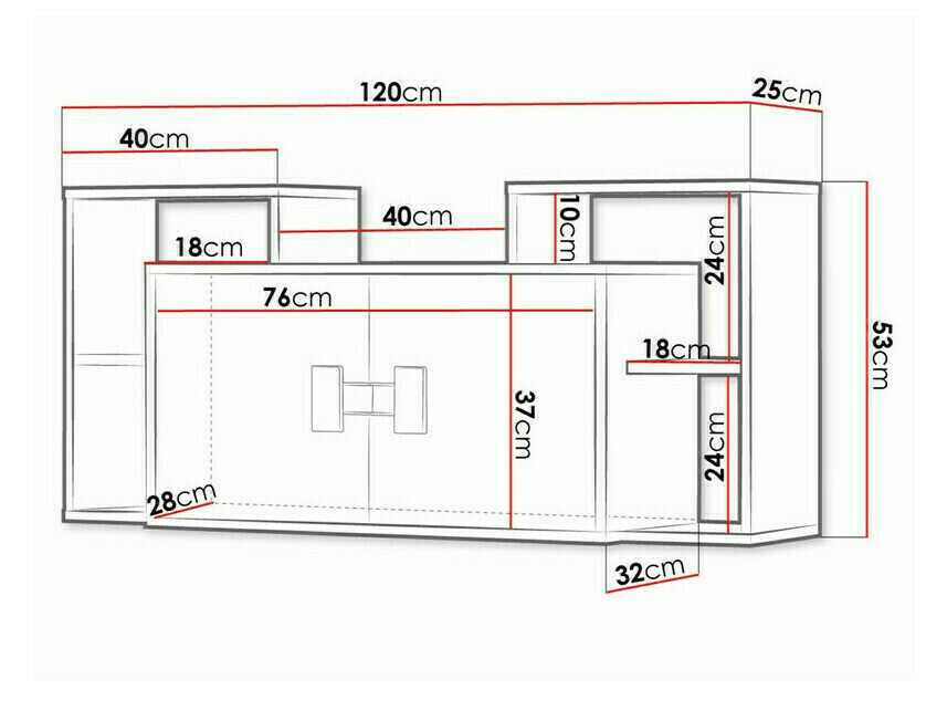 Armário suspenso Florevi 107 (Carvalho Artisan)