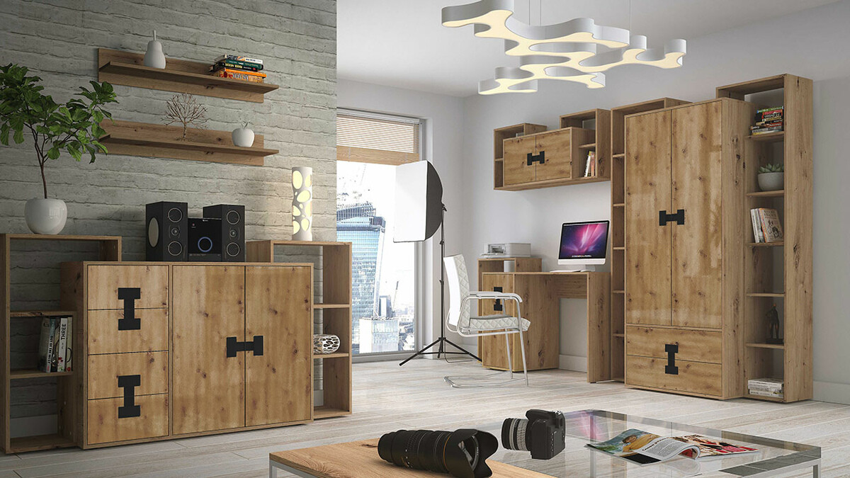 Armário suspenso Florevi 107 (Carvalho Artisan)