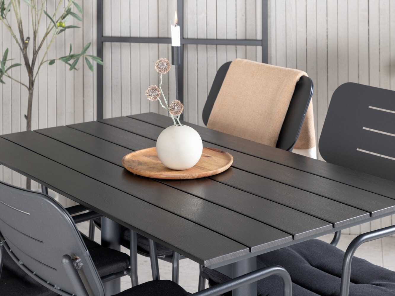 Conjunto de mesa e cadeiras Dallas 2148 (Preto)