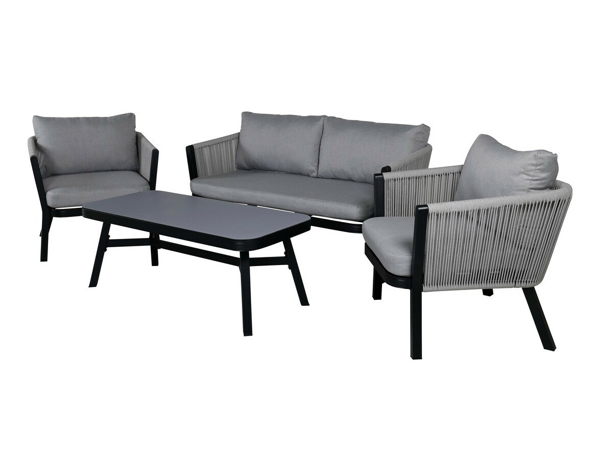 Conjunto de mobiliário de exterior Dallas 2175 (Branco + Preto + Cinzento)