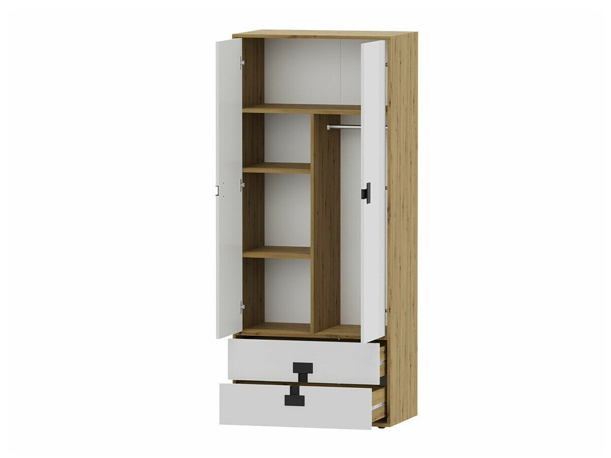 Conjunto de mobiliário Florevi 105 (Mate branco + Carvalho Artisan)