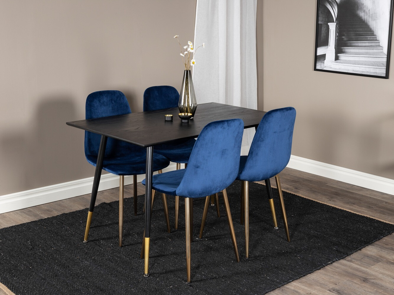 Conjunto para refeições Dallas 1693 (Azul + dourado)