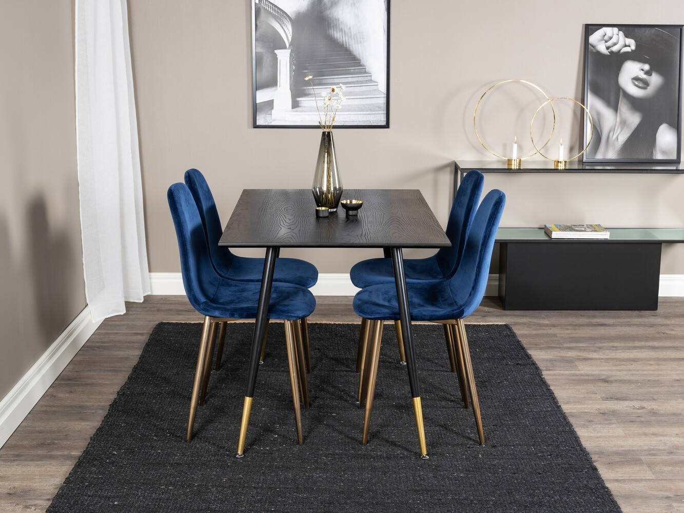 Conjunto para refeições Dallas 1693 (Azul + dourado)