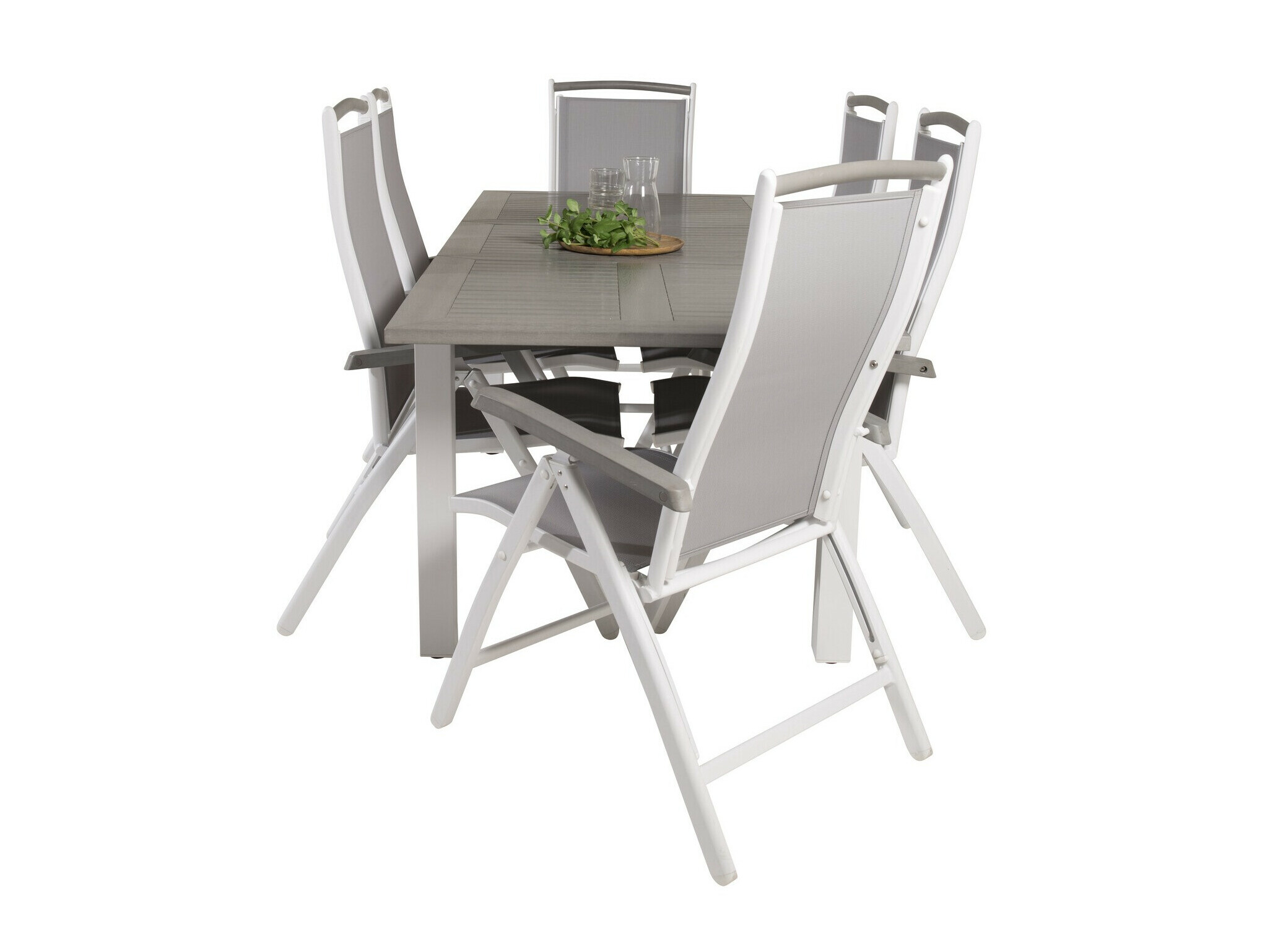 Conjunto de mesa e cadeiras Dallas 2260 (Cinzento + Branco)