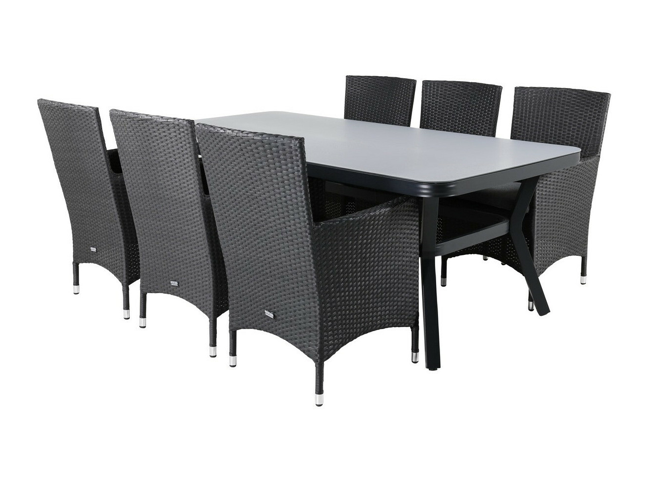 Conjunto de mesa e cadeiras Dallas 2987 (Preto + Cinzento)
