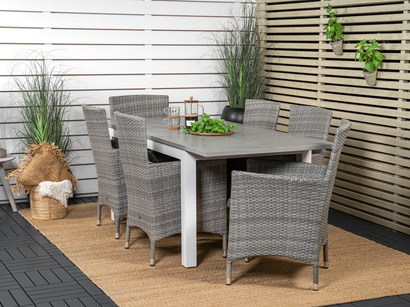 Conjunto de mesa e cadeiras Dallas 3008 (Cinzento)