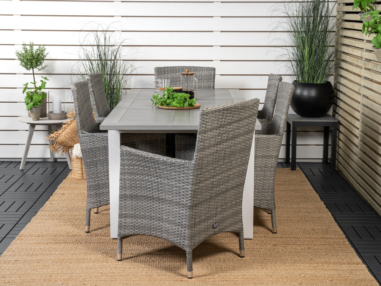 Conjunto de mesa e cadeiras Dallas 3008 (Cinzento)