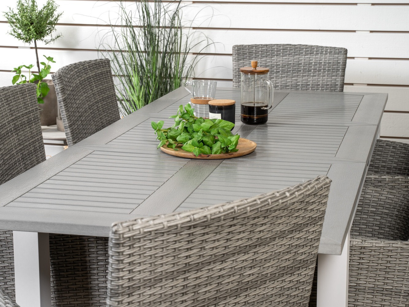 Conjunto de mesa e cadeiras Dallas 3008 (Cinzento)