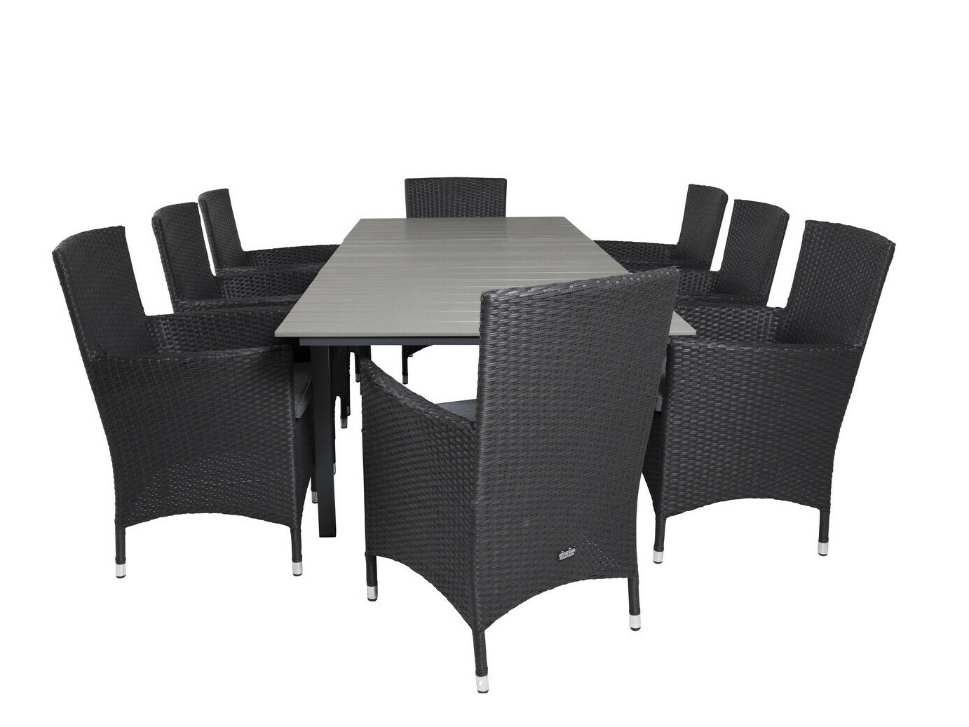 Conjunto de mesa e cadeiras Dallas 3026 (Preto + Cinzento)