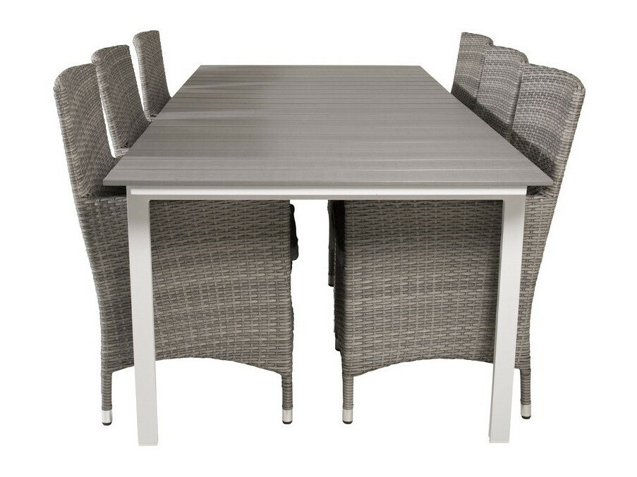 Conjunto de mesa e cadeiras Dallas 3030 (Branco + Cinzento)