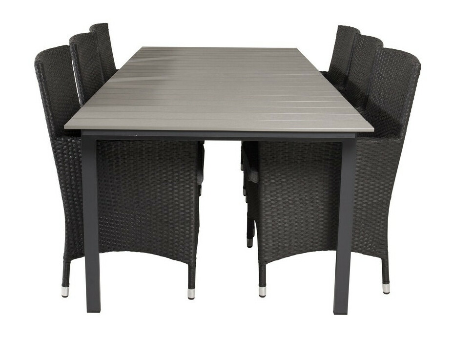 Conjunto de mesa e cadeiras Dallas 3030 (Preto + Cinzento)