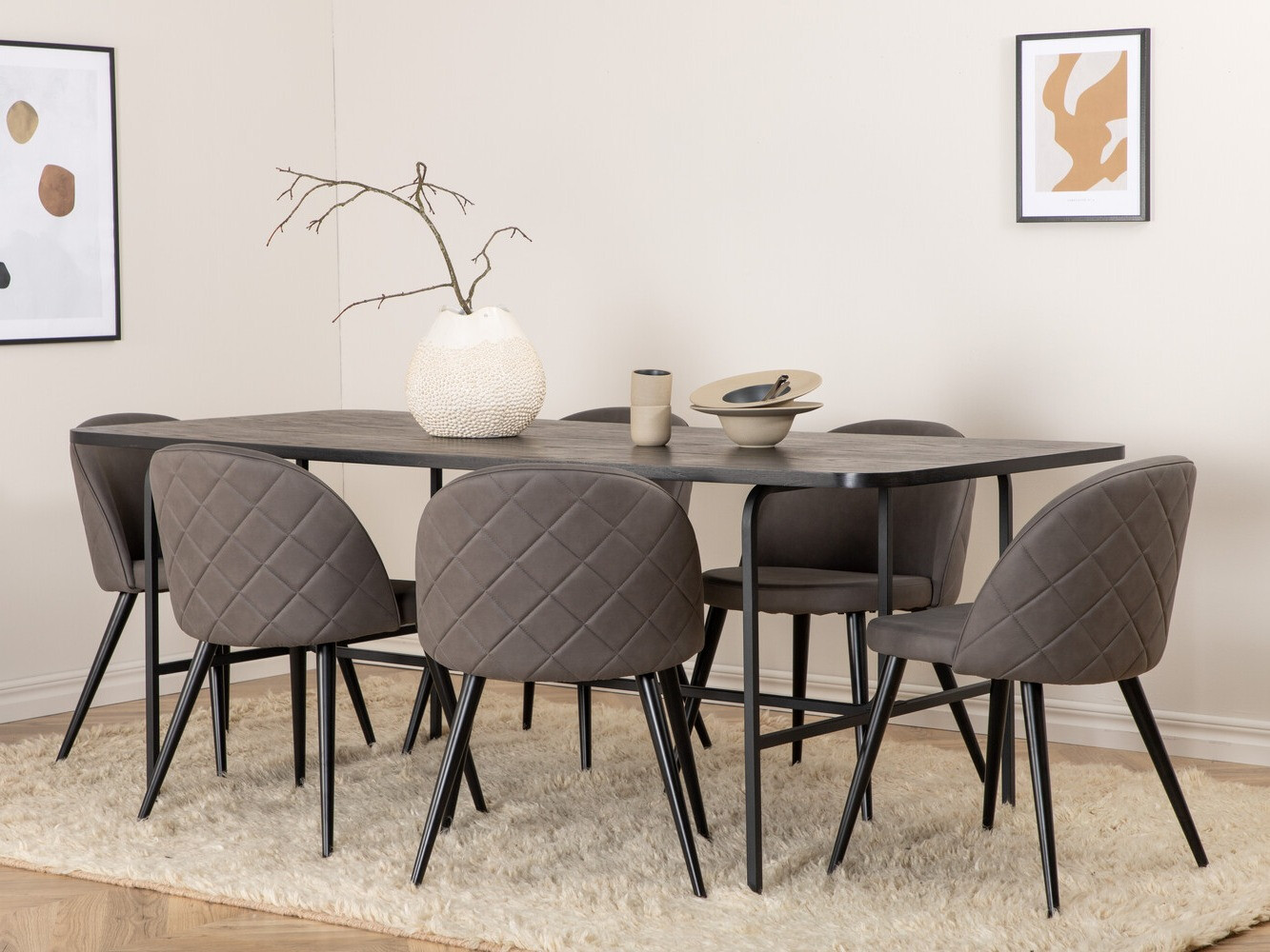 Conjunto para refeições Dallas 2784 (Cinzento + Preto)