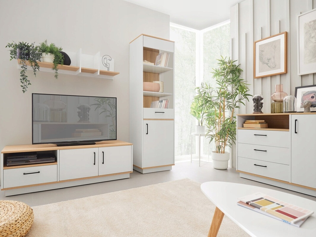 Estante Omaha T118 (Carvalho claro + Branco)