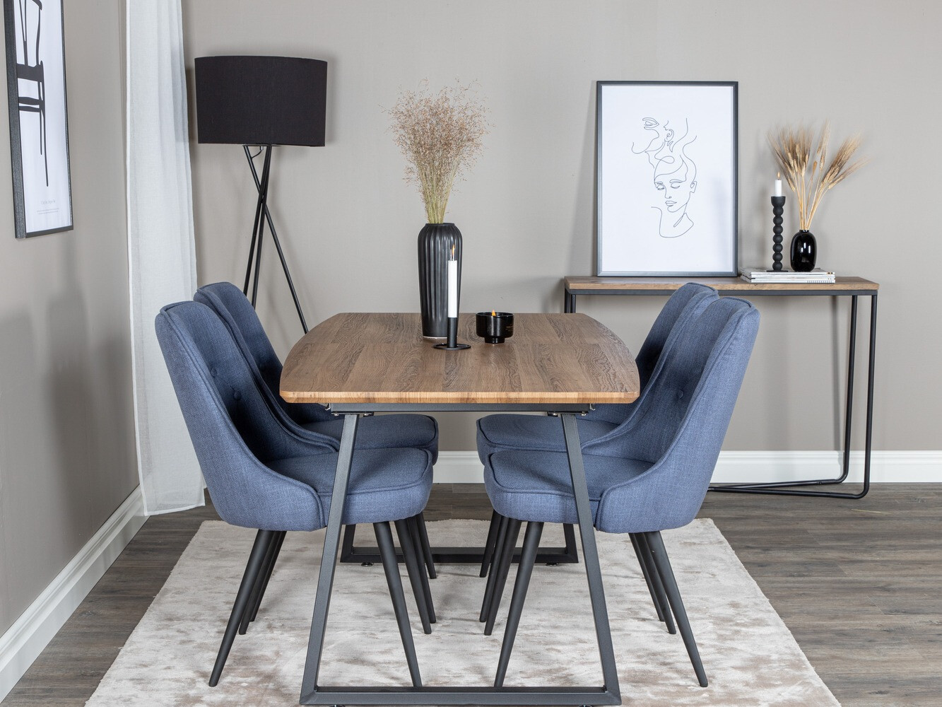 Conjunto para refeições Dallas 332 (Azul + Preto)