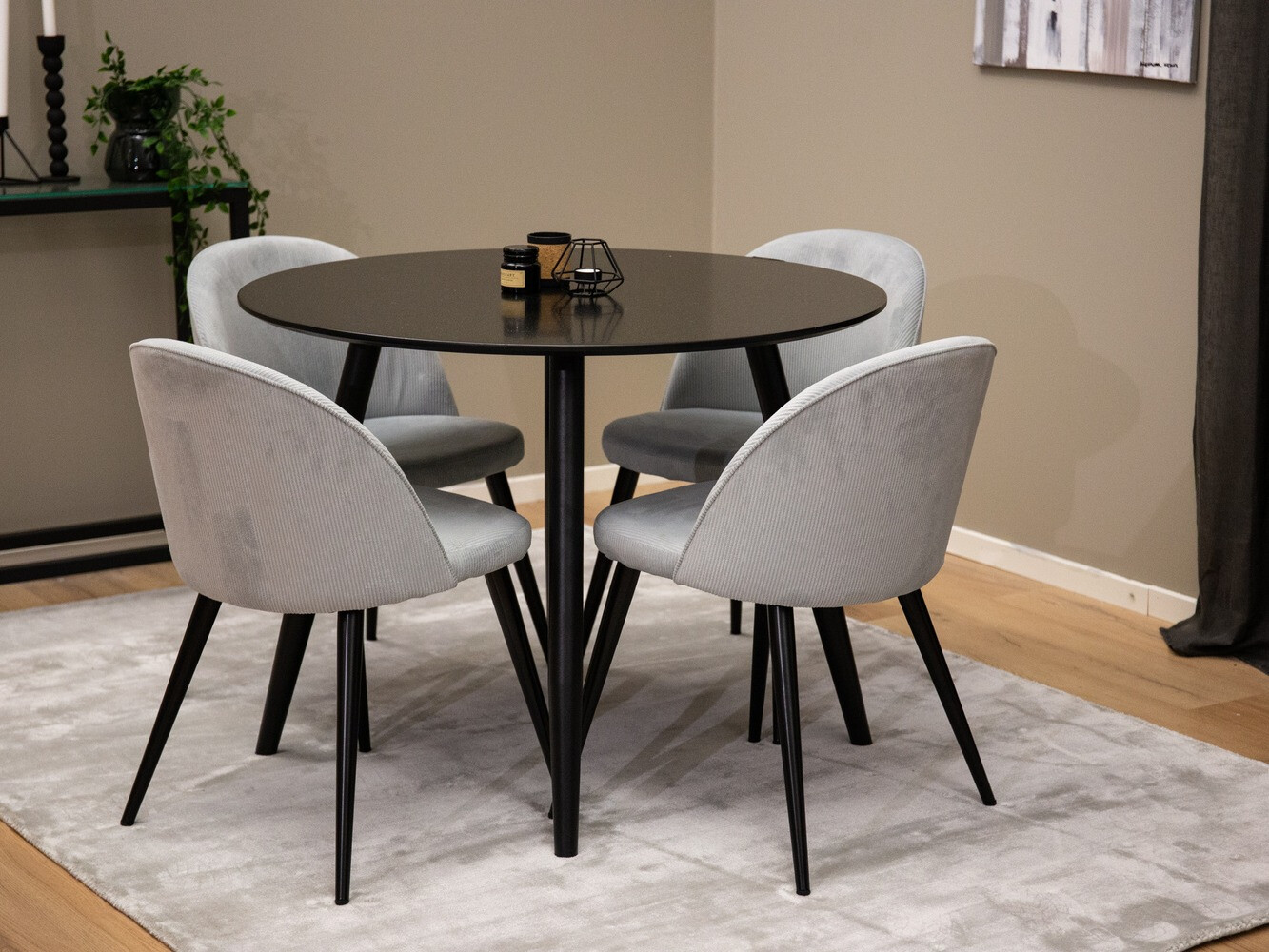 Conjunto para refeições Dallas 344 (Cinzento + Preto)