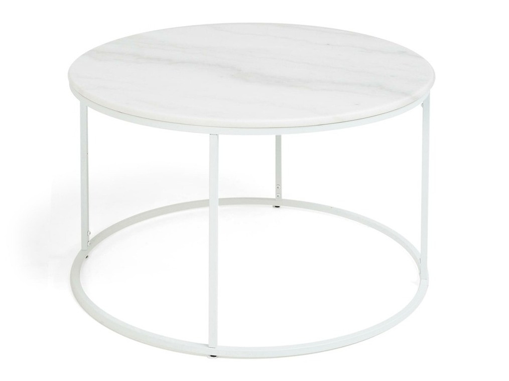 Mesa para revistas Scandinavian Choice 844 (Marmore branco + Branco)