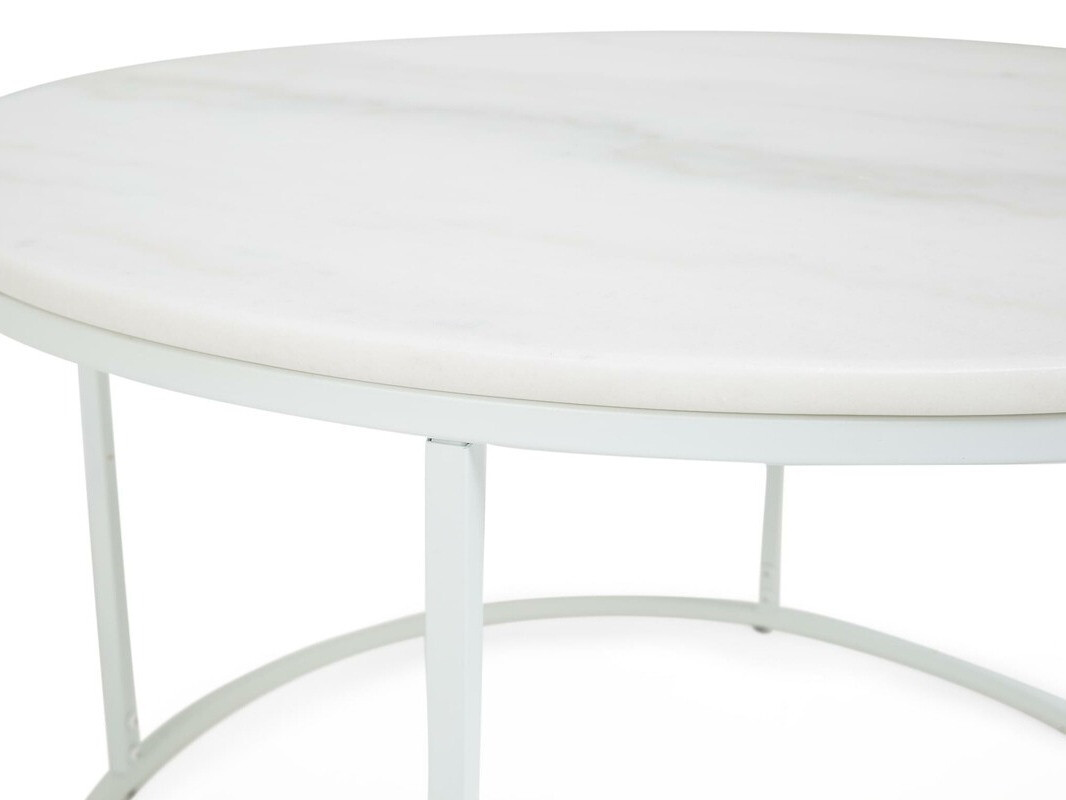 Mesa para revistas Scandinavian Choice 844 (Marmore branco + Branco)