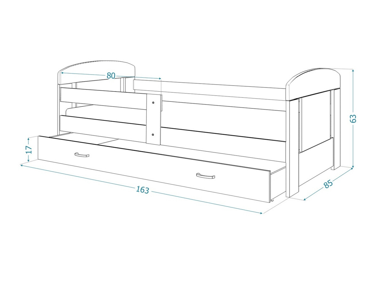 Cama Tentive 100 (Cinzento + Branco)