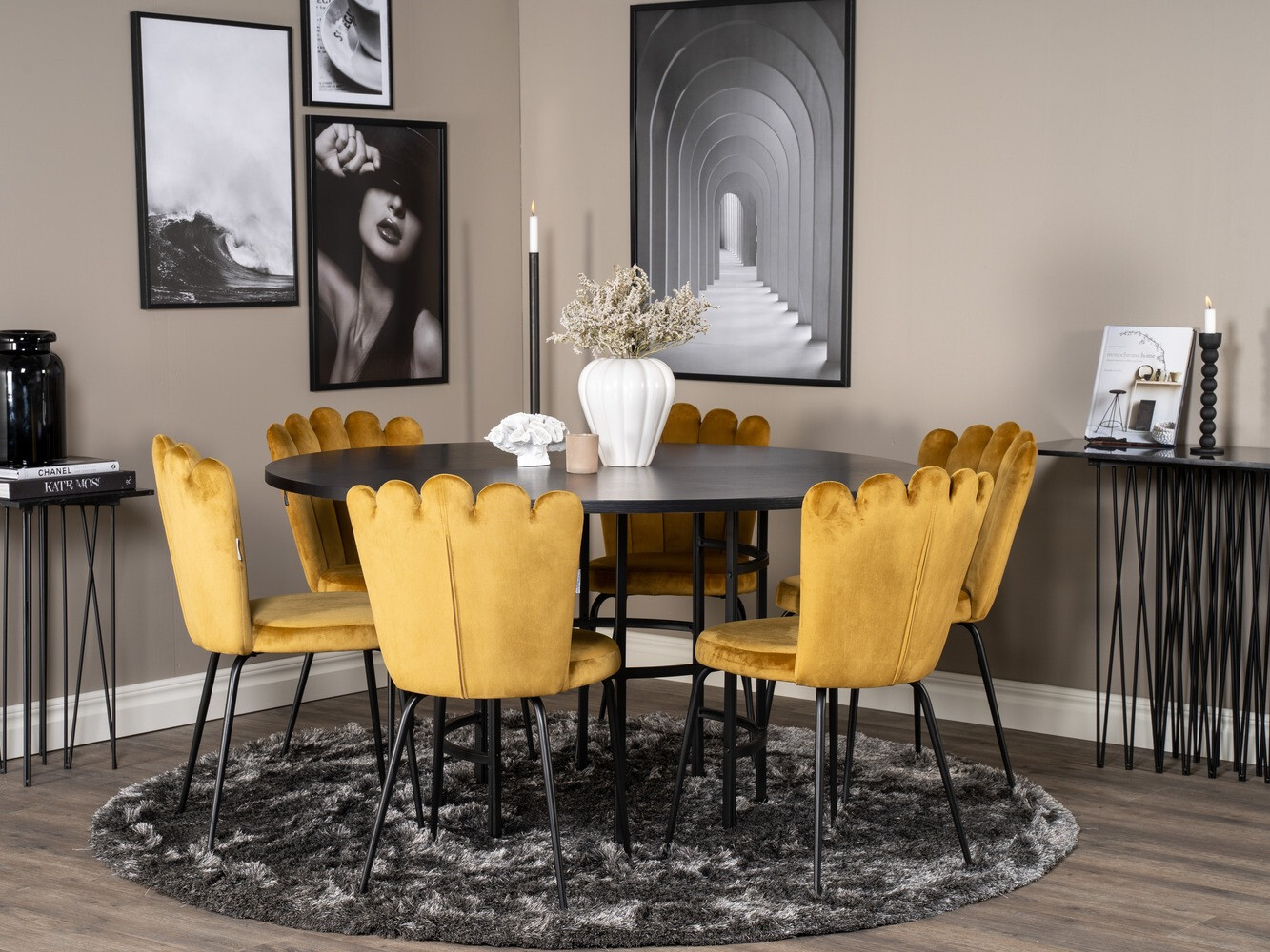 Conjunto para refeições Dallas 317 (Amarelo + Preto)