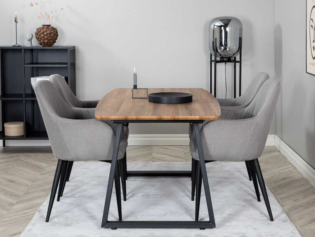 Conjunto para refeições Dallas 326 (Cinzento + Preto)