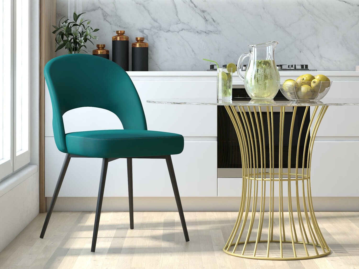 Cadeira CosmoLiving by Cosmopolitan 126 (Preto + Verde)