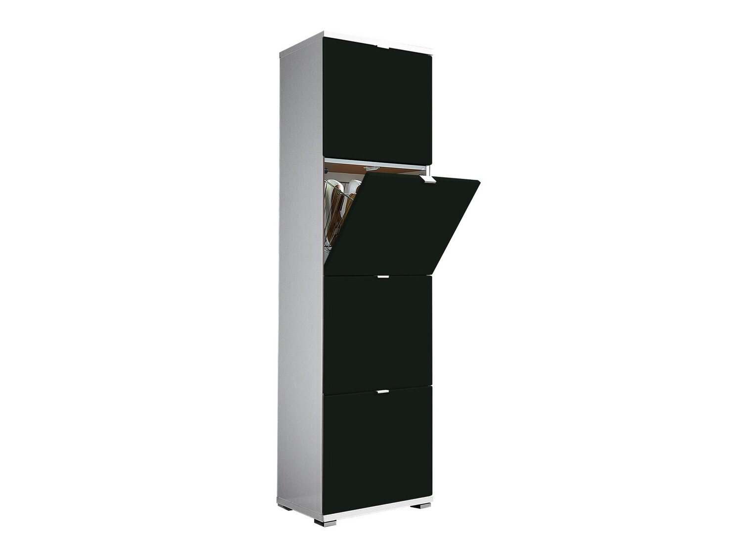 Sapateira Veltena 107 (Branco brilhante + Preto)