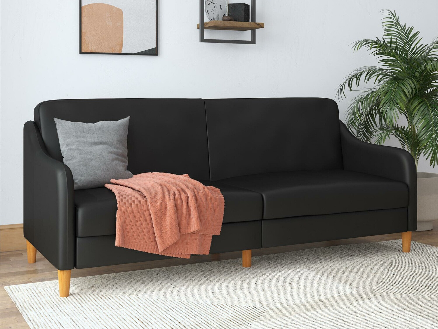 Sofá cama Tulsa 120 (Preto + Castanho)