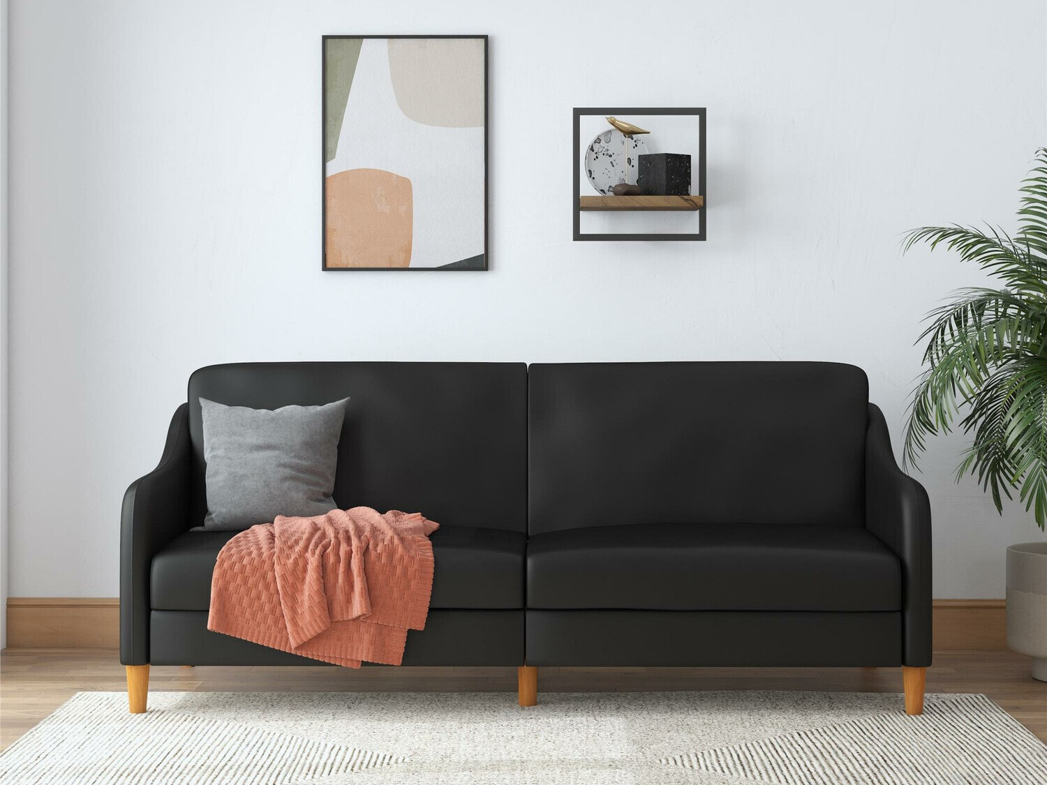 Sofá cama Tulsa 120 (Preto + Castanho)