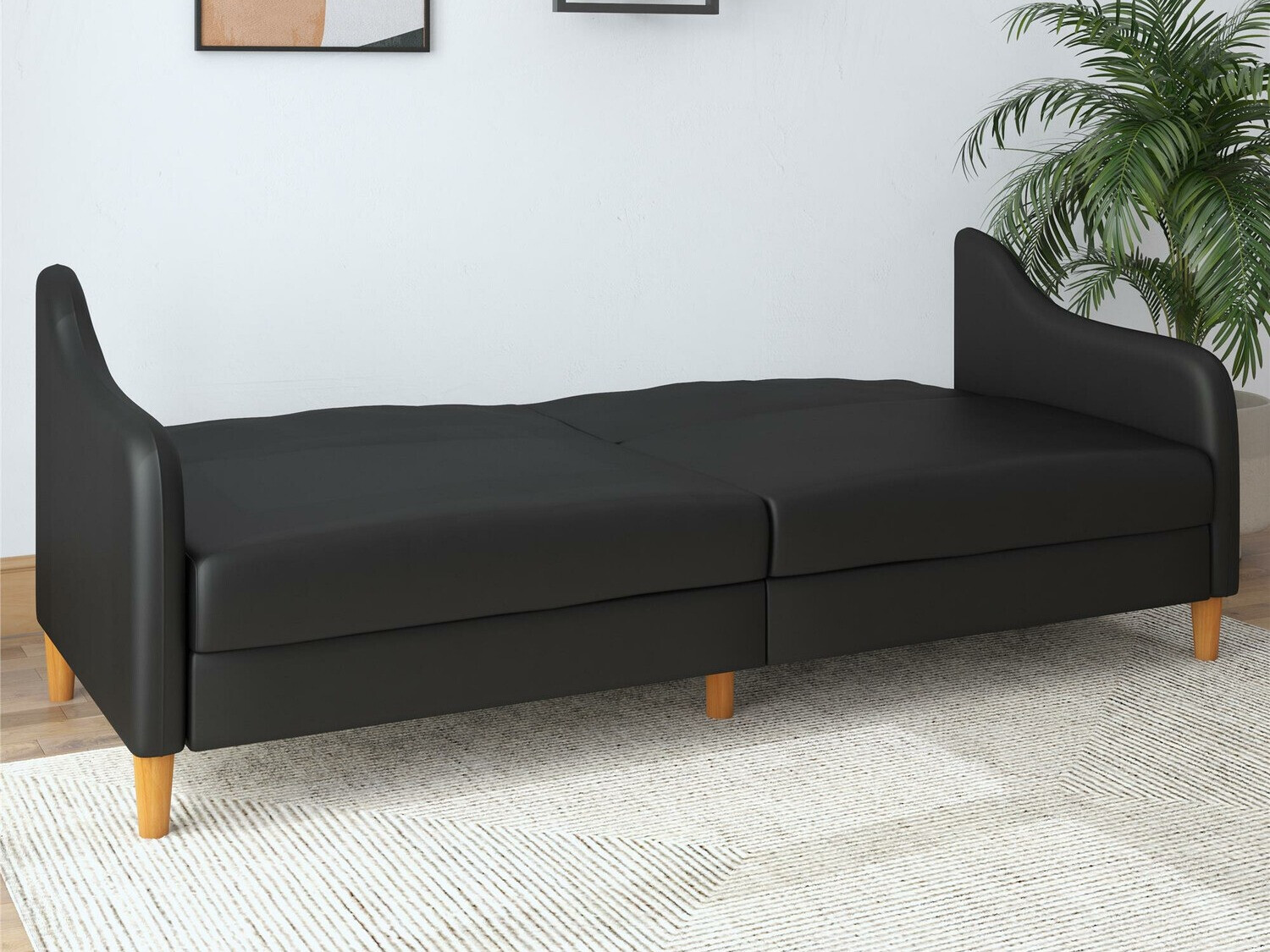 Sofá cama Tulsa 120 (Preto + Castanho)