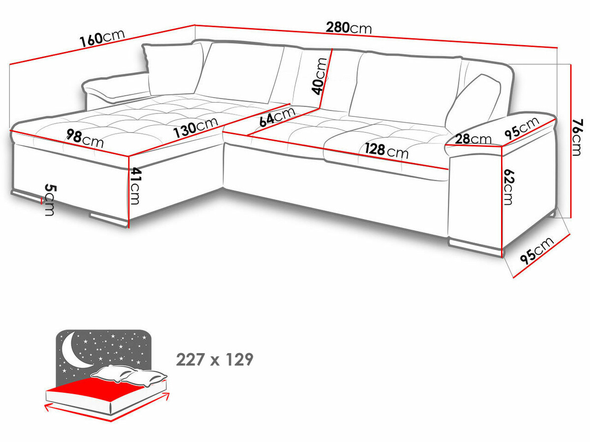 Sofá de canto Comfivo 107 (Magic Velvet 2250 + Miu 2041)