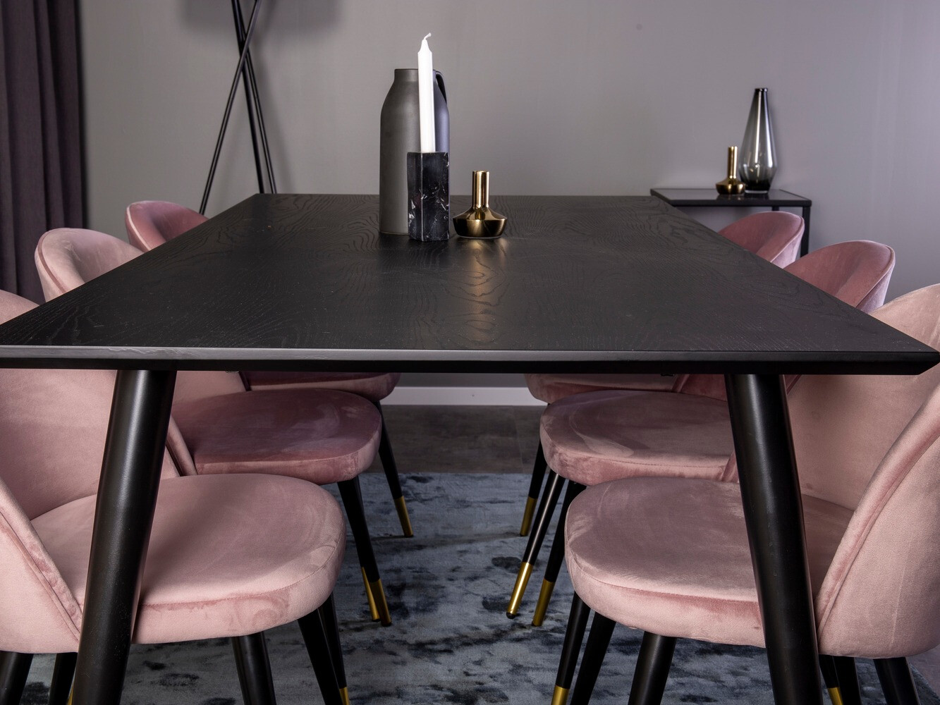 Conjunto para refeições Dallas 346 (Rosa + Preto)