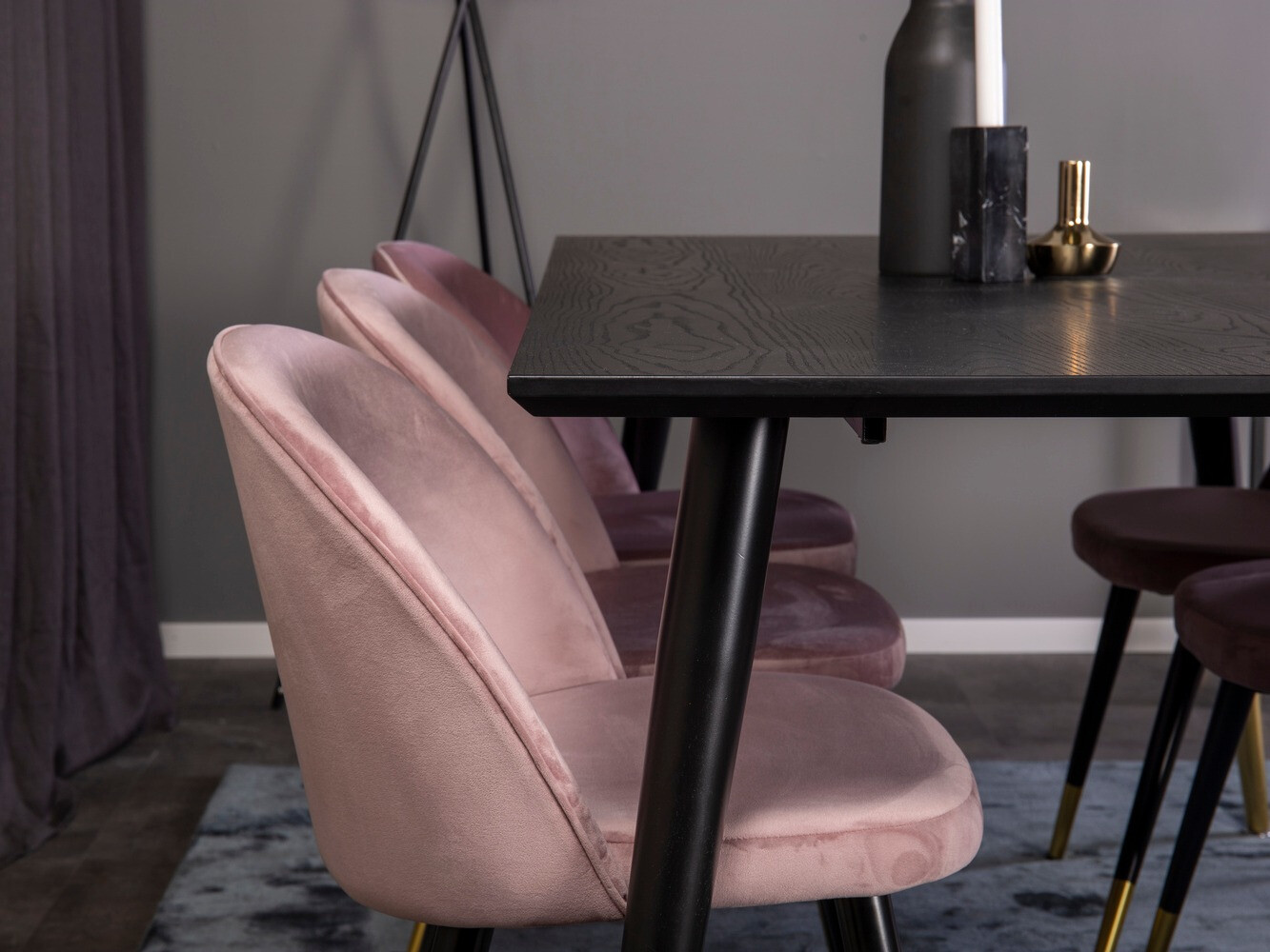 Conjunto para refeições Dallas 346 (Rosa + Preto)