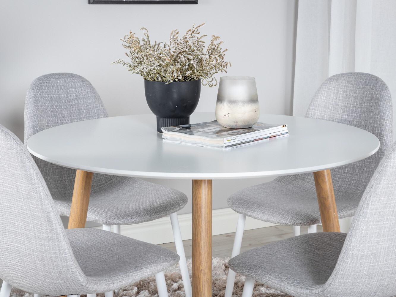 Conjunto para refeições Dallas 291 (Cinzento claro + Branco)