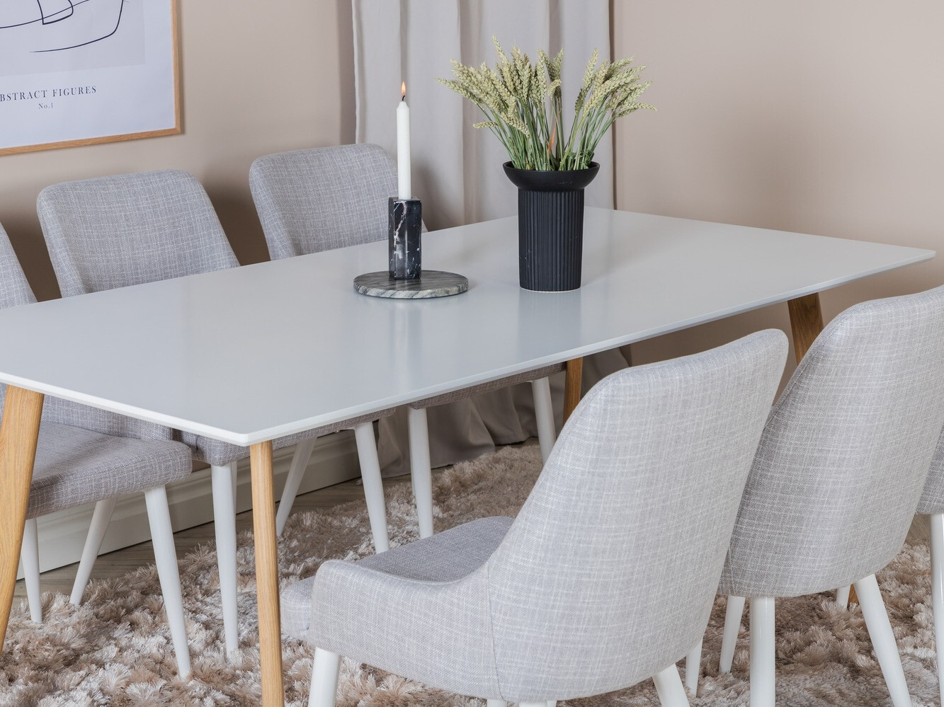 Conjunto para refeições Dallas 357 (Cinzento claro + Branco)