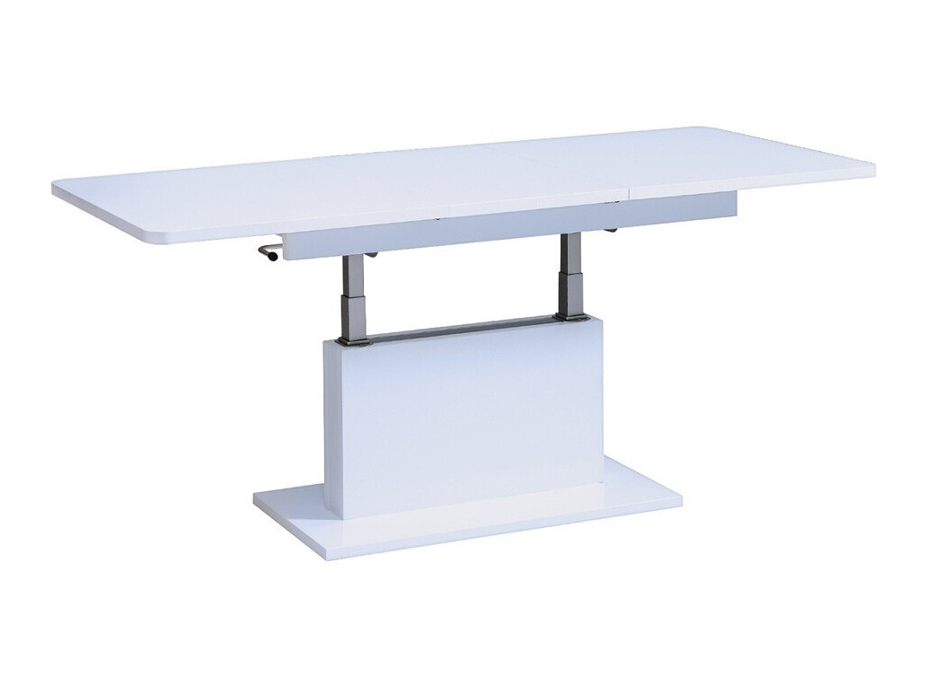 Mesa de centro extensível Ogden 158 (Branco brilhante + Branco)