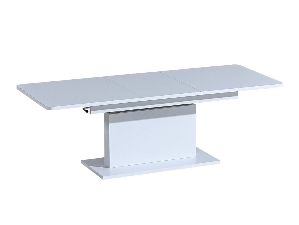 Mesa de centro extensível Ogden 158 (Branco brilhante + Branco)