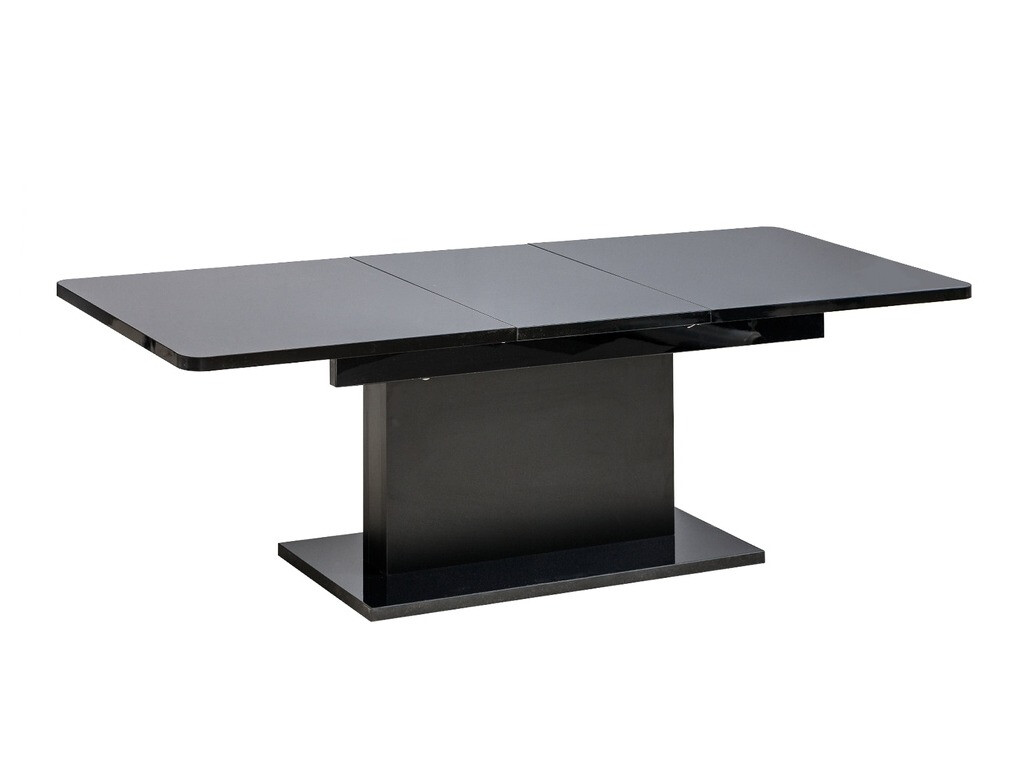 Mesa de centro extensível Ogden 158 (Preto brilhante + Preto)