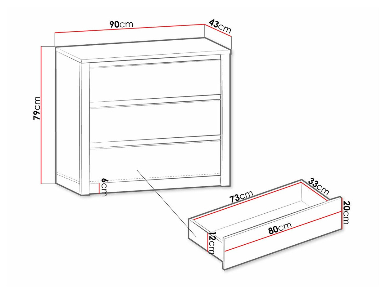 Cómoda Deldale 100 (Carvalho Artisan + Cinzento)