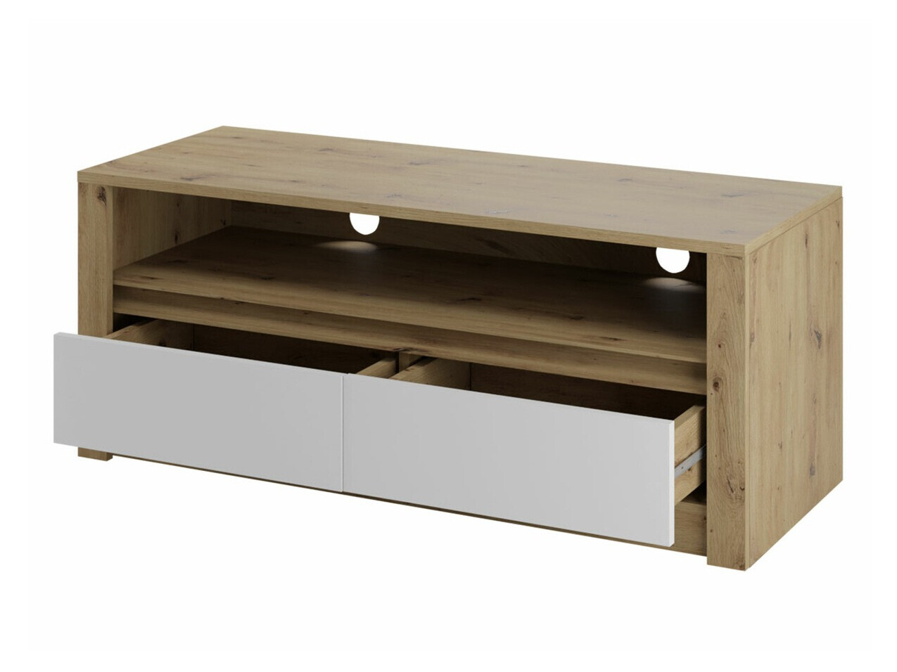 Conjunto para sala de estar Deldale 114 (Carvalho Artisan + Branco)