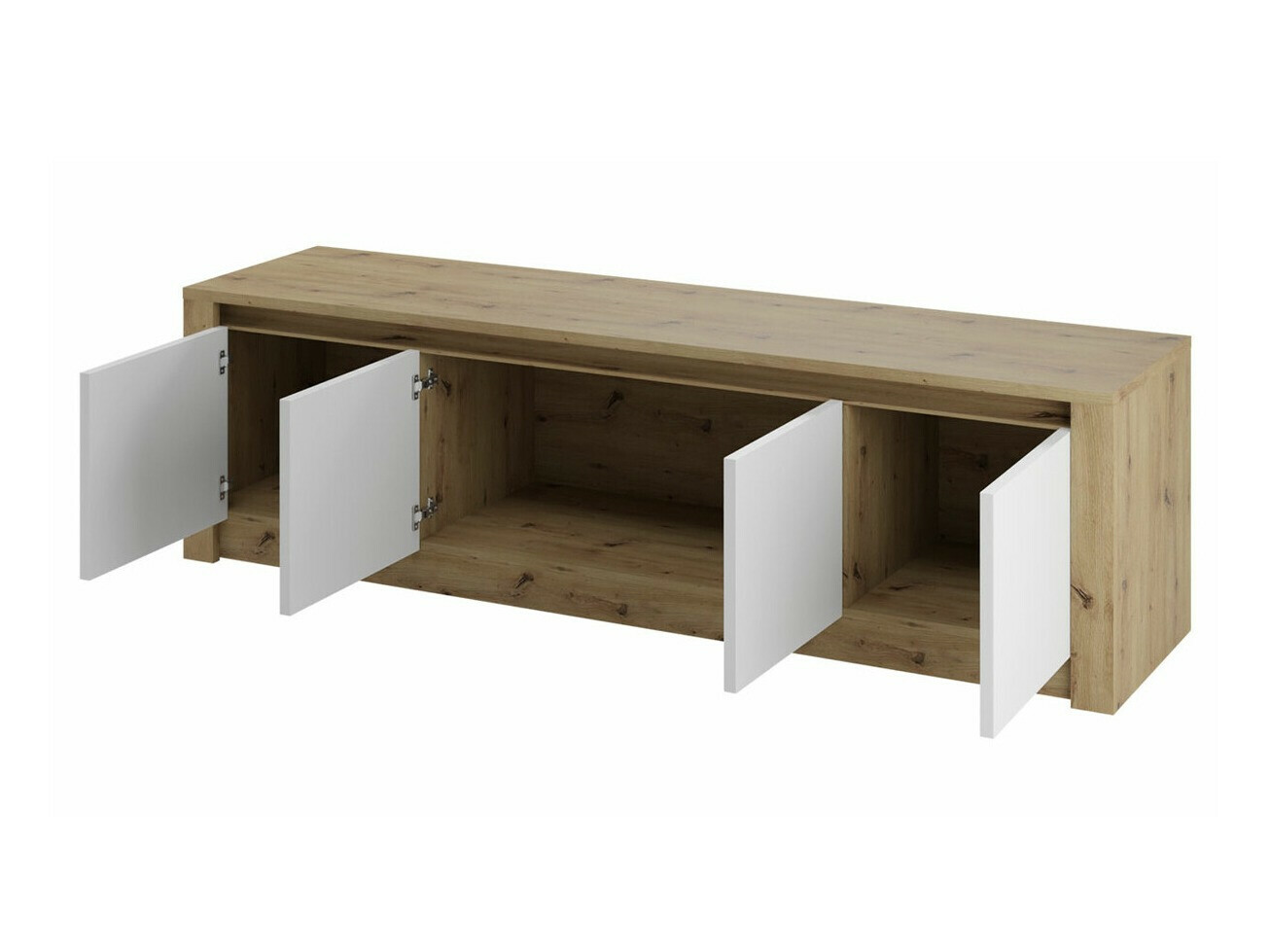 Conjunto para quarto Deldale 118 (Carvalho Artisan + Branco)