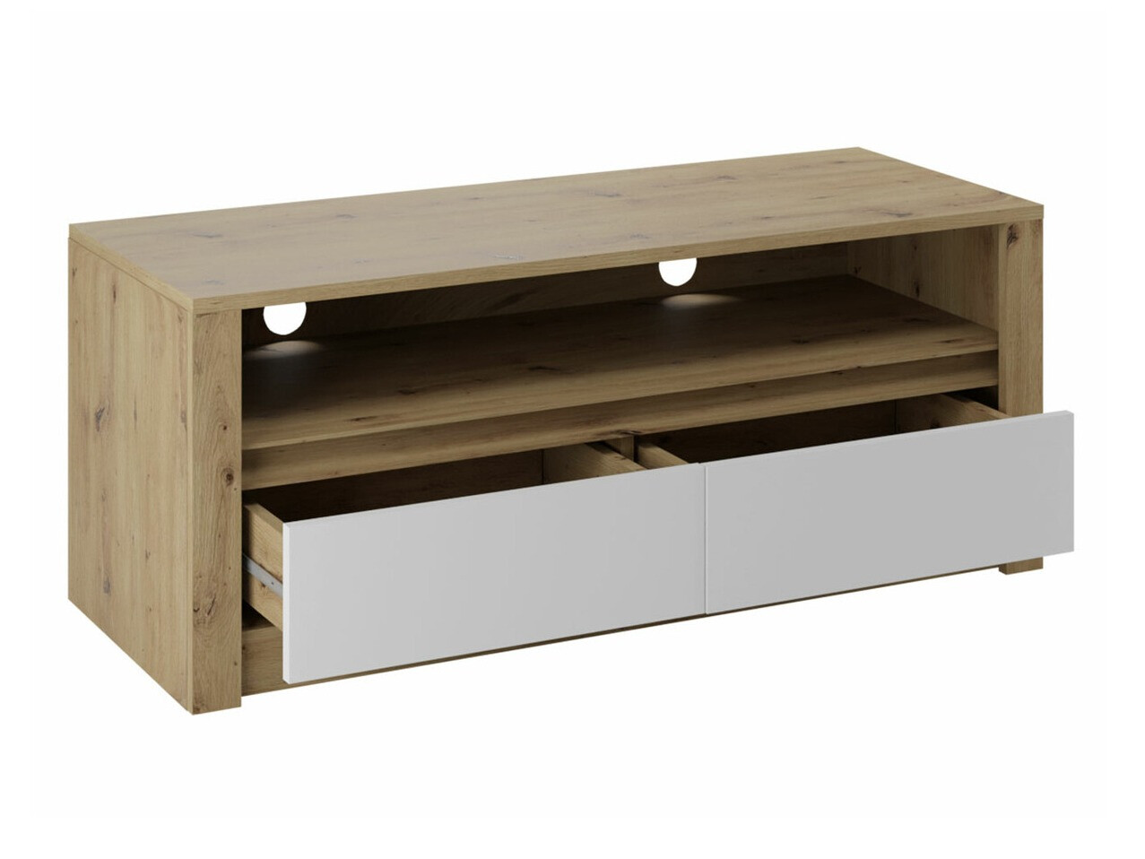 Móvel de TV Deldale 103 (Carvalho Artisan + Cinzento)