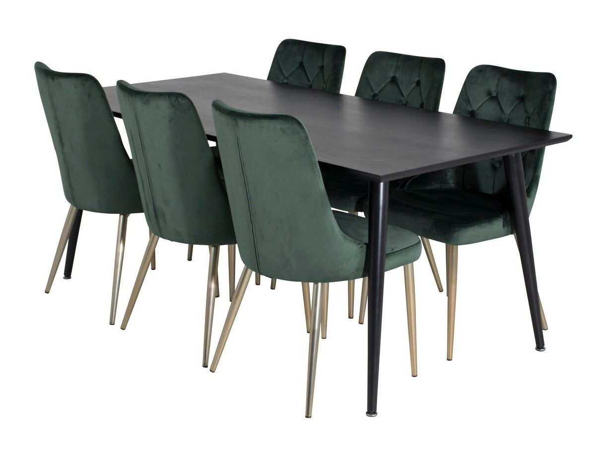 Conjunto para refeições Dallas 1336 (Verde + dourado)